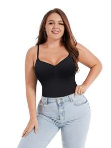 2Pcs High Waist Tummy Control Thong Bodysuit Figure - Nhiều màu - Xem 4