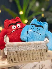 7 件可爱情绪怪物毛绒玩具彩色怪物情绪填充动物毛绒玩具儿童生日派对家居女孩房间装饰感恩节创意礼物 - 彩色 - 查看 10