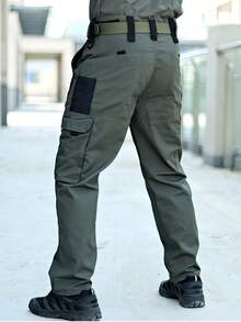 Men's Tactical Military Cargo Waterproof Pants With Pockets - 軍綠色 - 查看 3