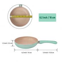 ABKOK Egg Frying Pan Breakfast Frying Pan Non-Stick Frying Pan Mini Cute Pink Blue Pan Set Complementary Food Make 1 Serving Kitchenware Pan Set Seafood Boil