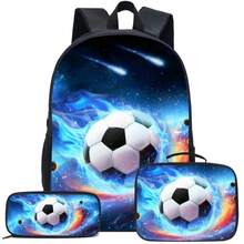 3-częściowy zestaw plecaków w kolorze czarnym/neonowym/kolorowym z pudełkiem na lunch, piórnikiem i torbą do przechowywania - wytrzymały poliester, lekki, modne mieszane kolory