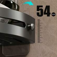 现代免钻孔转角置物架 - 耐用塑料壁挂式浴室收纳整理架，带背胶，适用于洗手池、马桶、淋浴房 - 节省空间的弧形设计，可放置洗漱用品、瓶瓶罐罐、化妆品 | 时尚置物架设计 | 易于安装的浴室收纳架