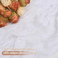 6/10Packs Cheesecloth Table Runner 20 X 120 Inch Gauze 10FT Semi Sheer Boho Fabric Cheese Cloth Table Runner For Wedding Party Birthday Baby Bridal Shower - 白色 - 查看 5