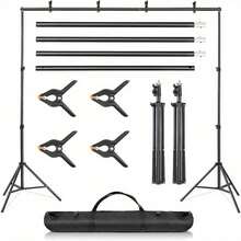 Shoze Backdrop Stand Kit 3 * 3m(9.8 * 9.8ft) Adjustable Photo Backdrop Stand Photo Video Studio Background Support System With Carrying Bag And 4 Clamps - 變體1 - 查看 1