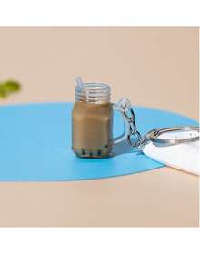 Cute Liquid Boba Keychain, Mini Funny Bubble Tea Keychain, Wallet Charm, Attractive Car Key Chain Accessory For Women Christmas Gift Ideas Bag Accessories Lanyards With Id Holder Car Accessories Bag Charms