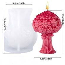 1 pieza Molde de silicona de ramo de rosas 3D para velas DIY, jabones y aromaterapia - Molde de resina epoxi para decoración del hogar, manualidades de arcilla y yeso