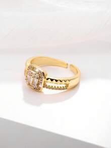 1pc Stylish Copper Zirconia Ring For Women Wear Suitable As A Gift For Friends
