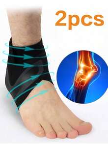 1pc THINTON Ankle Support Brace, Breathable, Adjustable, Fabric, Magnetic Buckle, Suitable For Running, Overstretching - Multicolor - View 14