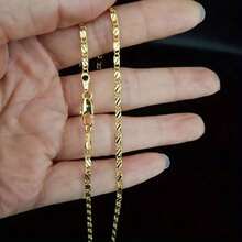 Exquisite Fashion 18K Gold Filled Necklace For Women Men Size 16-30 Inch Chain Necklaces Versatile Elegant And Perfect Fashion Jewelry Gift - Gold - View 5