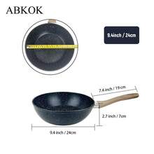 ABKOK ABKOK 1pc/3pcs Aluminum Frying Pan Set (18cm/24cm/28cm Shallow Frypan) (20cm/24cm/28cm Deep Skillet) - Lightweight & Fast Heating, Choose Single Or Trio Pack, Single Pans And Cookware Sets Are Sold Individually, Family Dinner Supplies, Party Supplies