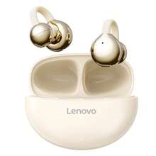 Lenovo Écouteurs sans fil Lenovo TA410 TWS de type clip d'oreille, écouteurs Bluetooth 5.4 à commande tactile avec longue durée de vie de la batterie et microphone