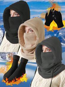3PCS Winter Balaclava & Thermal Socks & Gloves Set - Men & Women - Perfect For Skiing, Hiking, Cycling - Cold Weather Gear Christmas Gift Combo (Hat+Gloves+Socks) - Multicolor - View 5