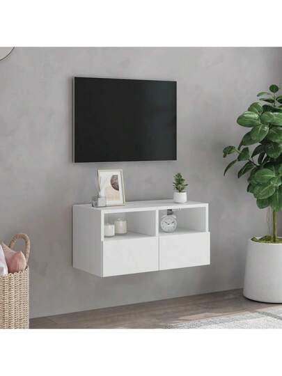 VidaXL TV Wand Unit 60x30x30 Cm, Finished Wood, Wit view 3
