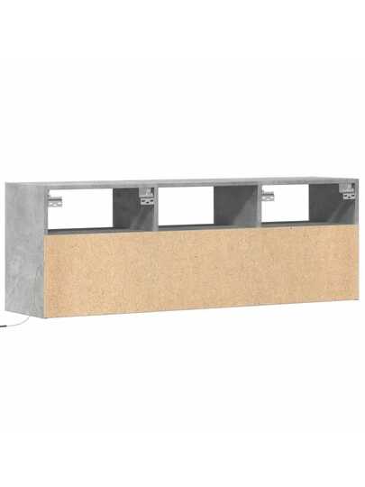 VidaXL TV Wand Unit LED Lighting 130x31x45 Cm Concrete Grijs view 8