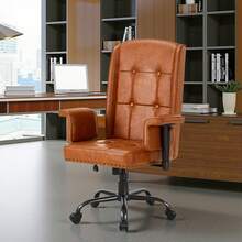 VECELO Ergonomic Executive Office Chair 400LBS - Big And Tall Heavy Duty Computer Chair , Breathable PU Leather & Lumbar Support | Modern Luxe Black Home Office Chair - Light Luxury - 查看 9