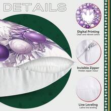 1 Stück/4 Stücke lila Weihnachtsthema Muster Kissenbezug, einseitig bedruckter Kissenbezug, geeignet für Wohnzimmer, Schlafzimmer, Heimdekoration, ganzjährig