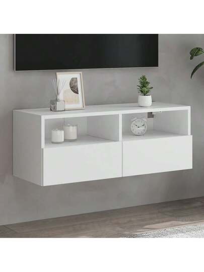 VidaXL TV Wand Unit 80x30x30 Cm, Finished Wood, Wit