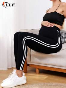 LLF Maternity High Waist Seamless Leggings, Suitable For Casual And Yoga Wear - Black - View 2