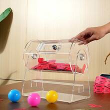 Acrylic Raffle Drum, Holds 2500 Tickets Or 100 Raffle Balls, Professional Raffle Ticket Spinning Cage With 2 Keys, Transparent Lottery Spinning Drawing, Raffle Ticket Box For Lottery Games Bingo - Transparent - View 9