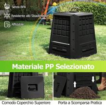 380L Garden Composter Container with Front Access Ideal for Garden and Kitchen Waste