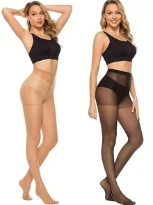 6 pares de medias transparentes de 20D para mujer de talla grande, medias negras estilosas y minimalistas, medias sexys y de moda para mujer, medias para fiestas de Navidad y Halloween, medias para cosplay, medias deportivas adecuadas para todas las ocasiones y perfectas para todas las estaciones