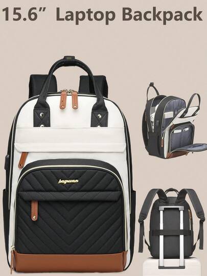 Laptop Backpack For Women Bag Fit 15.6 Inch Work Business Backpacks Purse With USB Charger College Bookbag Waterproof Business Computer Backpack Anti-Theft Casual Backpacks For Nurse Teacher