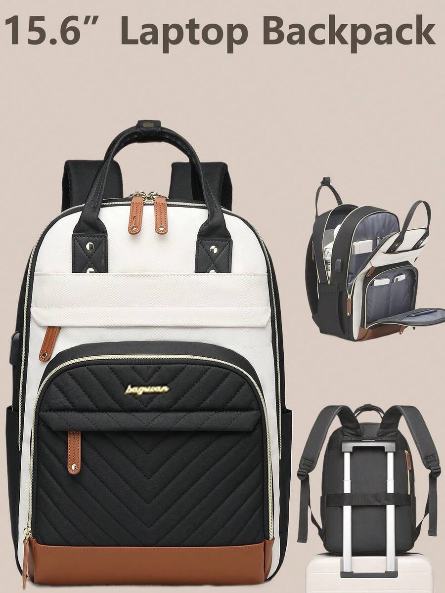 Laptop Backpack For Women Bag Fit 15.6 Inch Work Business Backpacks Purse With USB Charger College Bookbag Waterproof Business Computer Backpack Anti-Theft Casual Backpacks For Nurse Teacher