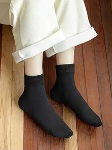 4/10 pares de calcetines gruesos y cálidos unisex, calcetines de invierno unisex de media caña forrados de lana, calcetines cálidos de unicolor unisex para hombres y mujeres. Hechos de material cómodo, lavables a máquina, adecuados para diversas ocasiones.