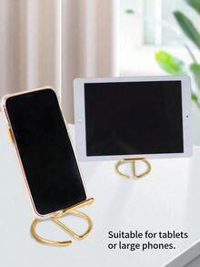 1pc Simple Desktop Phone Holder, Metal Iron Alloy Material Phone Stand, Suitable For Living Room, Bedroom, Office Desk, Study Room, Etc. Back To School