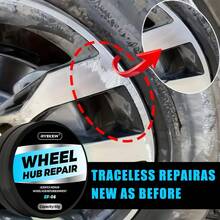 Ryekew Pasta de restauración para arañazos en llantas de coche Ryekew 50G, pasta de pintura para reparación de arañazos en llantas - Llantas de aleación de aluminio negro y blanco plateado