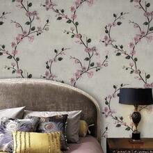 1 Roll Of Beige Pink Plum Blossom Peeling Self-Adhesive Wallpaper PVC Vinyl Self-Adhesive Touch Paper Suitable For Bedroom Renovation Living Room Stickers Dormitory Hotel Renovation Home Decoration And Furniture Renovation Wall Stickers DIY17.7 In X 393.7/196.8/118.1/39.3 In