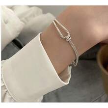 One Minimalist Zen Loop Bracelet, Reactive- Meditation Focus Tool, Fidget-Friendly Steel Knot Bead