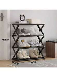 4/6层鞋架，3面板鞋架带防尘罩收纳整理器简易鞋架多层钢管组装防尘柜鞋架鞋柜，木制鞋收纳柜，鞋收纳，适用于门厅、客厅、卧室、大厅的鞋收纳柜 - 彩色 - 查看 9