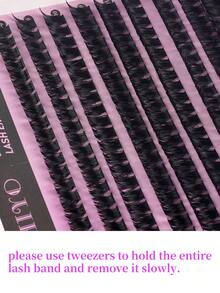 100D 仿貂睫毛簇睫毛 0.07mm D 卷曲 9-16mm 混合自然睫毛延长 3D 俄罗斯条卷单根睫毛簇化妆工具（60D 80D 睫毛单根簇）自然外观、浓密、持久、防水可重复使用假睫毛延长套装适合初学者在家使用、日常生活、派对、旅行和音乐节睫毛簇、睫毛簇、单根睫毛、睫毛、假睫毛 - 黑色 - 查看 7