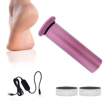 电动磨脚器、电动足部老茧去除器、电动修脚机、可调速、附带 20 张替换砂纸、足部美容工具，适用于男性和女性，可去除老茧、硬化皮肤和脚跟龟裂