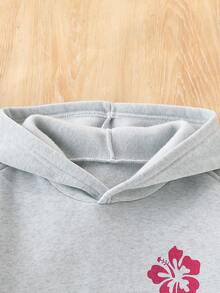 Sudadera con bolsillo estampada para niñas, para preadolescentes - Gris - Ver 3