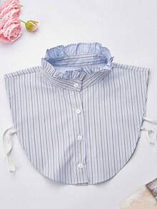 1 chiếc cổ áo có thể tháo rời họa tiết sọc cổ điển dành cho nữ, đa năng khi đi làm và đi học, dùng để mặc trang phục và trang trí Giáng sinh - cổ áo giả sọc - Xem 21