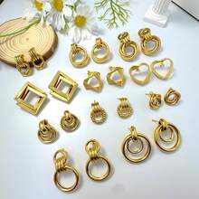 2/3/6/9 Boucles d'oreilles élégantes en acier inoxydable avec plusieurs ensembles de designs. Petites mais raffinées pour les femmes, parfaites pour un port quotidien et en cadeau.