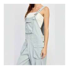 Oversized Cargo Overalls - Dusty Blue - View 8