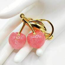 New Fashion Crystal Cherry Pendant Metal Key Chain, Suitable For Daily Wear, For Bag Accessories, Can Send Family Gifts, Friends Gifts, Classmates Gifts, Lovers Gifts, Birthday Gifts, Teachers Gifts, Souvenirs - Golden Branches Pink Peach - View 11