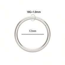 1pc 316l Stainless Steel Nose Ring, Seamless Ring With Gold Plating, Can Be Used For Both Men & Women Earrings - Silver - View 19