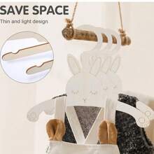 5 Stücke Cartoon Tier-förmige Holz Kinderbügel, kreative Holz Baby Bügel, süße Baby Zimmer DIY Dekor Accessoires, Kinderschrank Aufbewahrungsbügel, geeignet für Baby- und Kleinkindkleidung - Verschiedenfarbig - Übersicht 6