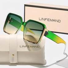 Linfemand Fashion Large Rim Decoration Glasses Women Elegant Glasses Suit Summer Dance Party Holiday Gift - 綠色 - 查看 13