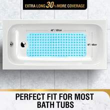 Extra Long Non-Slip Bathtub Mat With Drainage Holes And Suction Cups Non-Slip Bathtub Mat, 40 X 16 Inch Extra Long Bathtub Mat, Soft On Feet Machine Washable Bathroom Shower Mat - Ideal For Home, Hotel, And Car Travel - Available In Multiple Colors - 彩色 - 查看 10