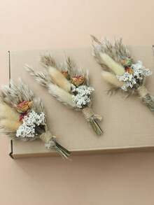 12 Pcs Boho Dried Flower Bouquet Mini Wedding Handmade Dry Flowers Decor For Vase Crafts DIY Photo Boutonniere For Men Floral Plant For Bridesmaid Gift Birthday Decor And Autumn Decor Items