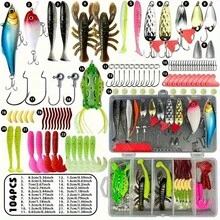 107-Piece Fishing Tackle Set With Spinners, Jigging Bait, Jigging Tips, Sinkers, Hooks, And Storage Case - Colorful Freshwater And Saltwater Combo Pack With Split Rings And Scented Lures - Perfect Starter Kit For Bass, Pike, Trout, And Walleye Fishing, Includes Tackle Box Equipment Including Pike Lures, Diving Lures, Saltwater Bait, And Small Game Baits - 107件/套 - 查看 8