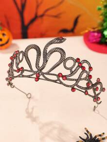 1pc Women's Fashion New Alloy Rhinestone Animal Element Halloween Party Headpiece Crown, Coronas, Tiara, Costume Crown, Hair Garland, Head Wreath, Hair Vine, Hair Circlet, Tiara Crown, Wedding