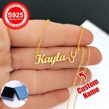 1pc S925 Sterling Silver Custom Name Necklace - Personalized Jewelry With Cursive/Script Fonts - Ideal Gift For Girlfriends, Besties & Self - Perfect For Birthdays, Anniversaries & Daily Chic Outfits