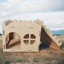 Wooden Rabbit Nest Rabbit Toy Castle Detachable Creative Splicing Rabbit Wooden House Solid Wood Hamster Hiding House Hiding Place Playhouse With Stairs Habitat - Rabbit Castle - View 8