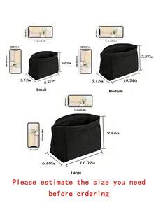 Purse Organizer Insert For Le Pliage Tote Bag Organizer Insert Multi Pocket Felt Handbag Organizer Zipper Bag Organizer Inter Bag, Multifunctional Portable Divider Pouch For Spacious Cosmetic Storage, Lightweight Travel And Casual Style Bag Accessories